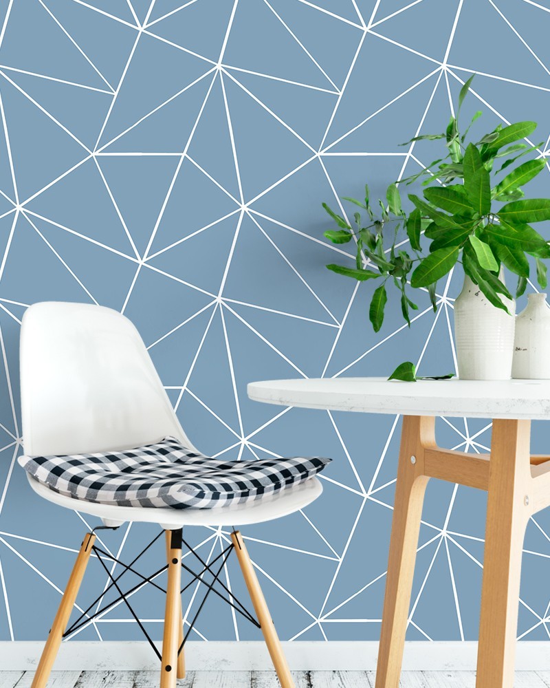 Papel de Parede Zara Elegance Azul e Branco