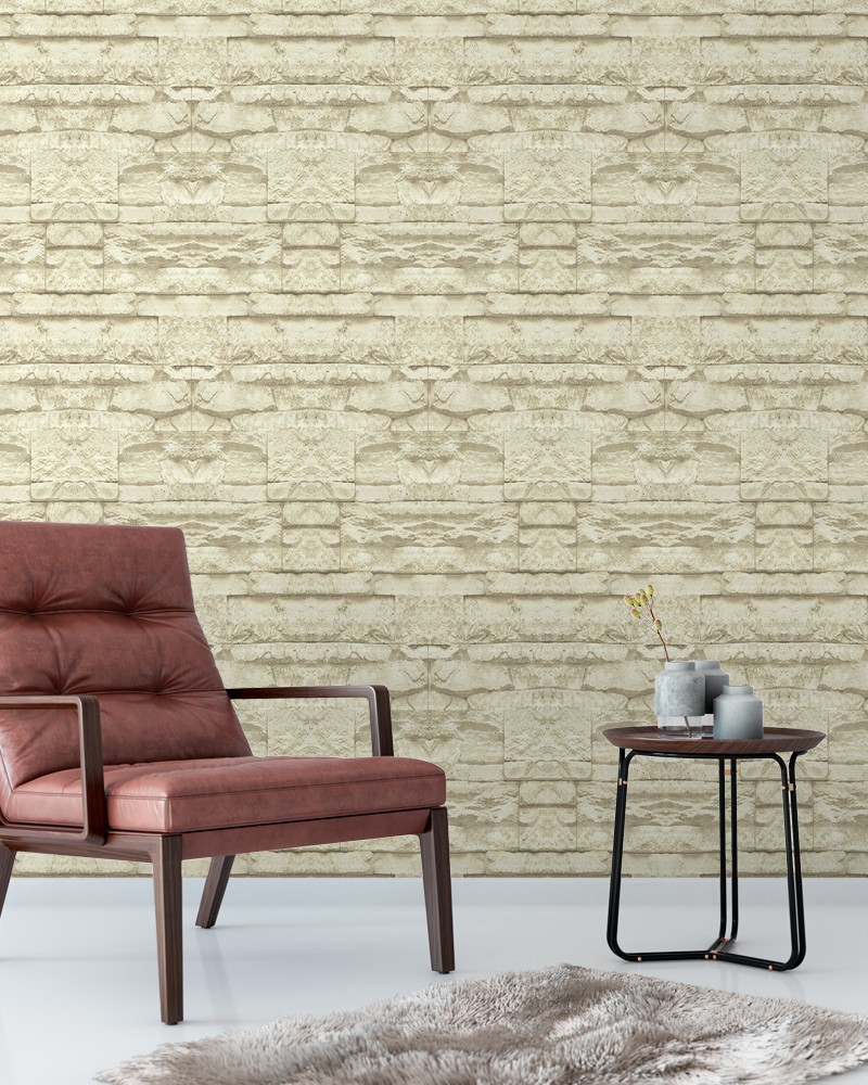 Papel de Parede Autocolante Pedras em Tons Amarelo