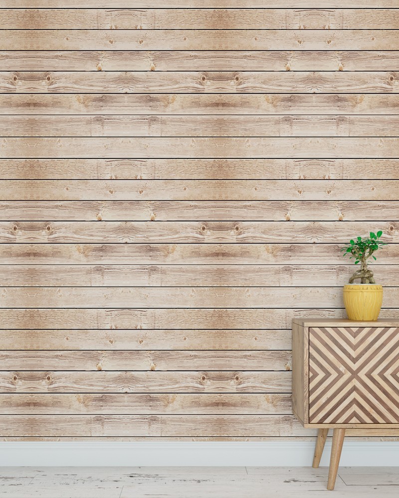 Papel de Parede Madeira Tábuas Claro Adesivo Autocolante