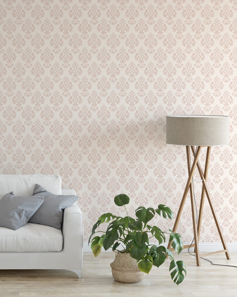 Papel de Parede Arabesco Em Tons Neutros - Adesivo Autocolante