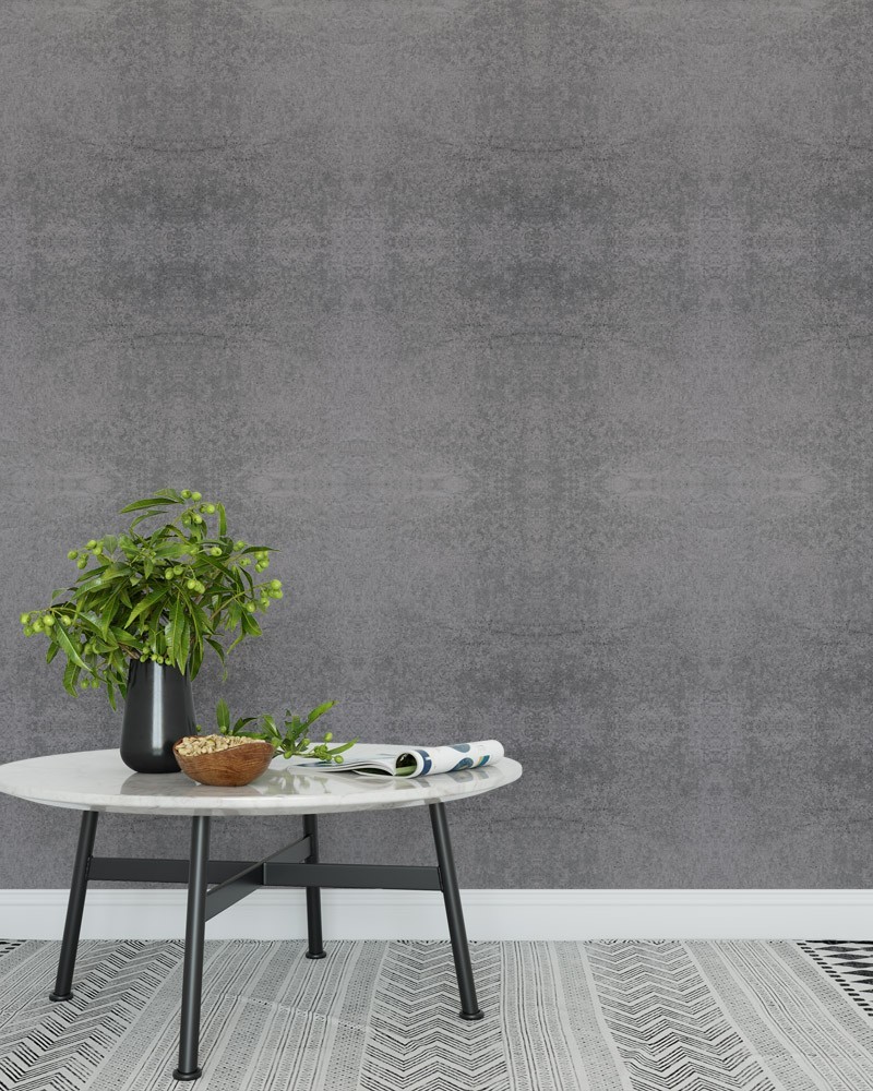 Papel de Parede Cimento Queimado Concreto Escuro - Adesivo Autocolante
